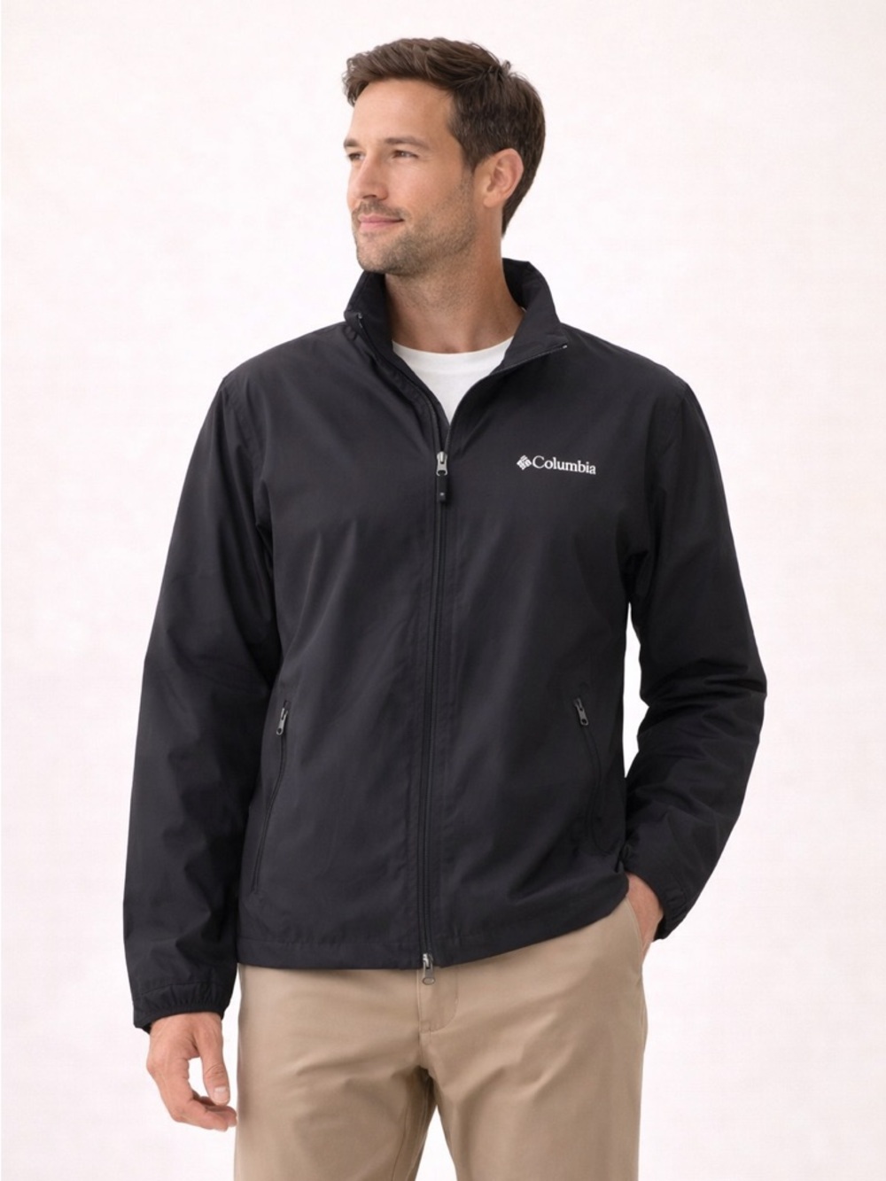 Columbia Lightweight Windbreaker Minimal Tech Outdoor Black Sz L